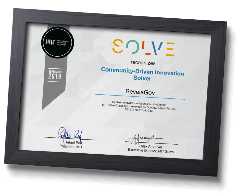 Certificado MIT Solve concedido ao RevelaGov
